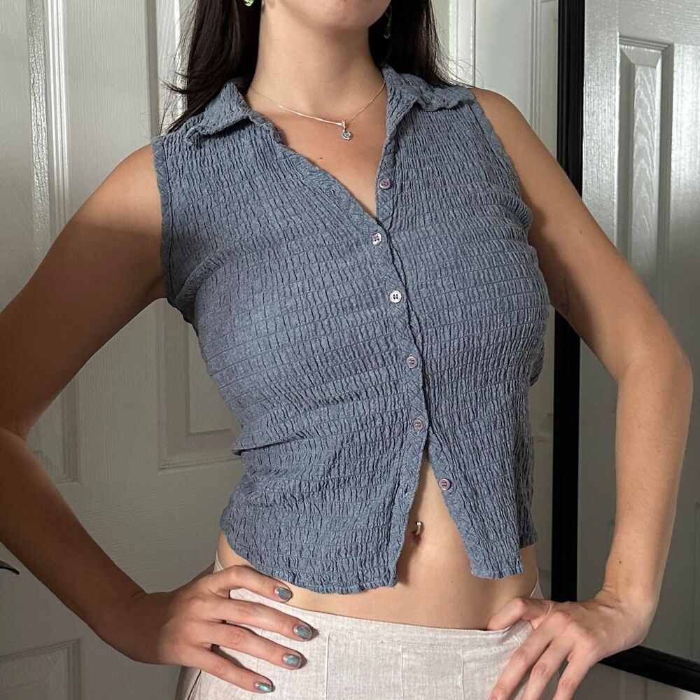 Faded-glory Women's Blue and Grey Vest
